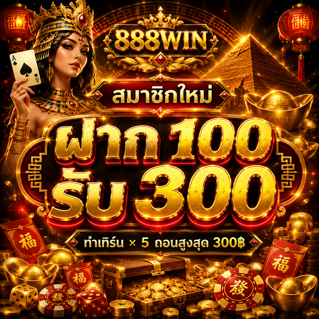 สมาชิกใหม่ ฝาก 100 รับ 300