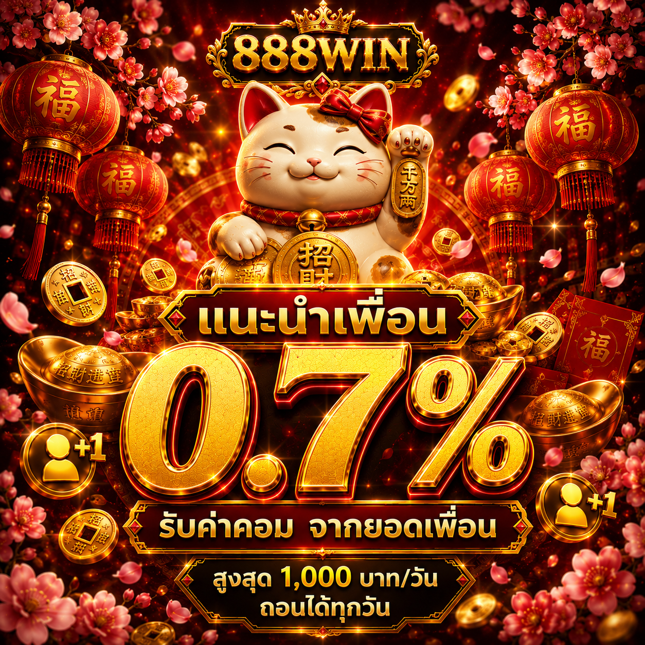 แนะนำเพื่อน รับค่าคอม 0.7%